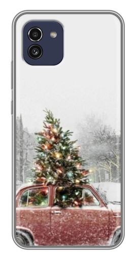 Силиконовый чехол с изображением "Елка в машине" для Samsung Galaxy A03 (A035)
