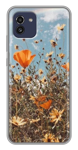 Чехол с картинкой "Желтые цветы" для Samsung Galaxy A03 (A035)