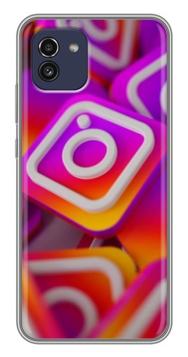 Силиконовый чехол с изображением "Значки Инстаграм" для Samsung Galaxy A03 (A035)
