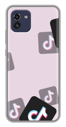 Чехол с картинкой "Значки ТикоТока" для Samsung Galaxy A03 (A035)