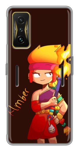 Силиконовый чехол с изображением "Amber с факелом" для Xiaomi POCO F4 GT
