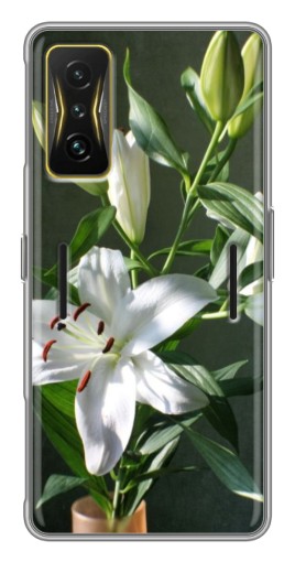Силиконовый чехол с изображением "Белые лилии" для Xiaomi POCO F4 GT