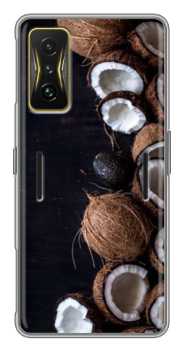 Силиконовый чехол с изображением "Кокосы на черном" для Xiaomi POCO F4 GT