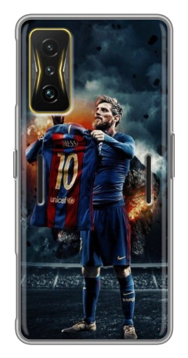 Силиконовый чехол с изображением "Месси с футболкой" для Xiaomi POCO F4 GT