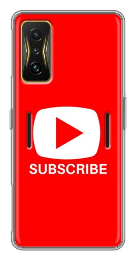 Силиконовый чехол с изображением "Подписаться" для Xiaomi POCO F4 GT