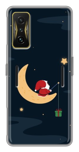 Чехол с принтом "Санта на луне" для Xiaomi POCO F4 GT
