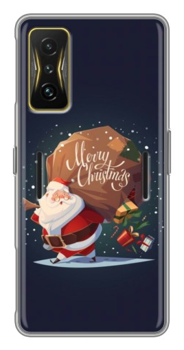 Чехол с картинкой "Санта с подарками" для Xiaomi POCO F4 GT