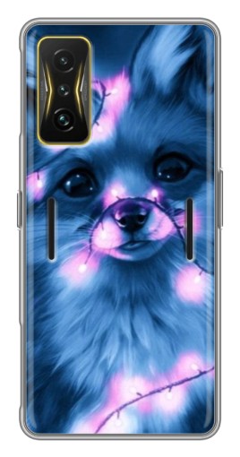 Силиконовый чехол с изображением "Синяя лисичка" для Xiaomi POCO F4 GT