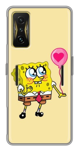 Чехол с картинкой "СпанчБоб с шариком" для Xiaomi POCO F4 GT