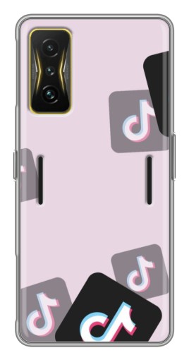 Чехол с картинкой "Значки ТикоТока" для Xiaomi POCO F4 GT