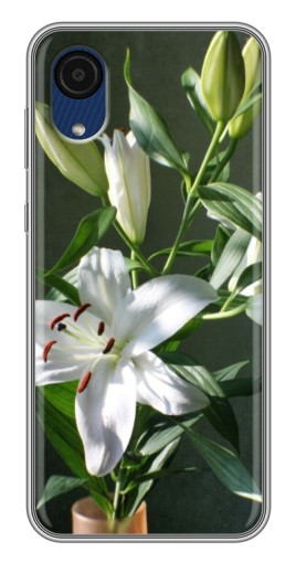Чехол с принтом "Белые лилии" для Samsung Galaxy A03 Core