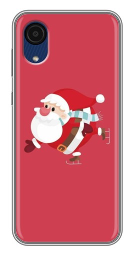 Силиконовый чехол с изображением "Дед Мороз на коньках" для Samsung Galaxy A03 Core