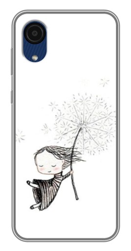 Чехол с картинкой "Девочка с одуванчиком" для Samsung Galaxy A03 Core