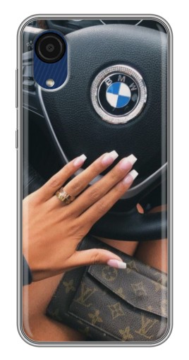 Силиконовый чехол с изображением "Девушка в БМВ" для Samsung Galaxy A03 Core
