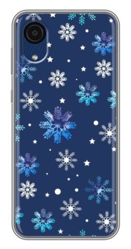 Чехол с принтом "Фон с снежинками" для Samsung Galaxy A03 Core