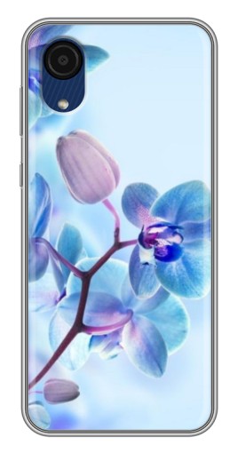 Силиконовый чехол с изображением "Голубые орхидеи" для Samsung Galaxy A03 Core