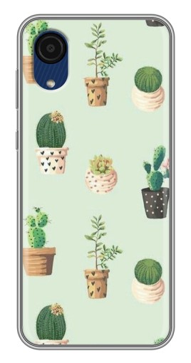 Силиконовый чехол с изображением "Кактусы в горшочках " для Samsung Galaxy A03 Core