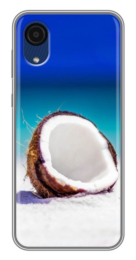 Силиконовый чехол с изображением "Кокос на пляже" для Samsung Galaxy A03 Core