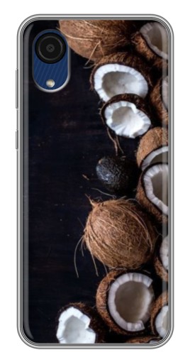 Чехол с принтом "Кокосы на черном" для Samsung Galaxy A03 Core