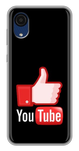 Силиконовый чехол с изображением "Лайк YouTube" для Samsung Galaxy A03 Core