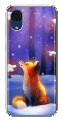 Силиконовый чехол с изображением "Лисичка в лесу" для Samsung Galaxy A03 Core
