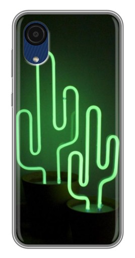 Силиконовый чехол с изображением "Неоновый кактус" для Samsung Galaxy A03 Core