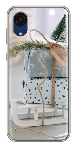 Чехол с печатью "Подарки на санках" для Samsung Galaxy A03 Core
