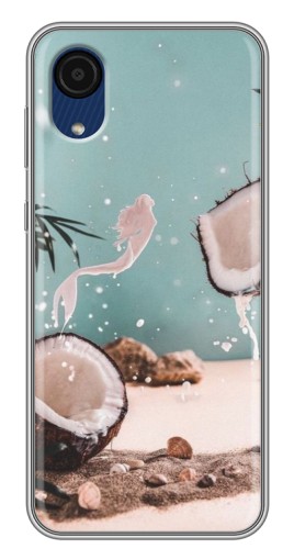Чехол с картинкой "Половинки кокоса" для Samsung Galaxy A03 Core