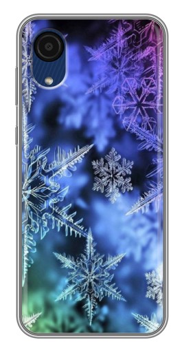 Чехол с печатью "Разноцветные снежинки" для Samsung Galaxy A03 Core