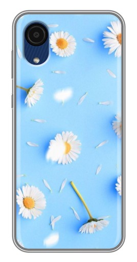 Силиконовый чехол с изображением "Ромашковый фон" для Samsung Galaxy A03 Core