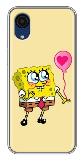 Силиконовый чехол с изображением "СпанчБоб с шариком" для Samsung Galaxy A03 Core