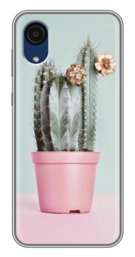 Силиконовый чехол с изображением "Цветущий кактус" для Samsung Galaxy A03 Core