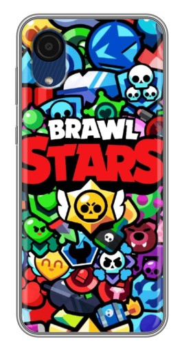 Чехол с печатью "Значки Бравл Старс" для Samsung Galaxy A03 Core