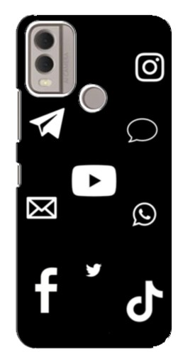 Силиконовый чехол с изображением "Белые иконки" для Nokia C22