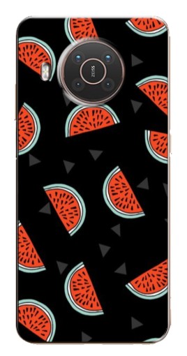 Силиконовый чехол с изображением "Арбузы на черном" для Nokia X10