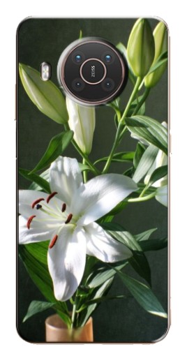 Чехол с принтом "Белые лилии" для Nokia X10
