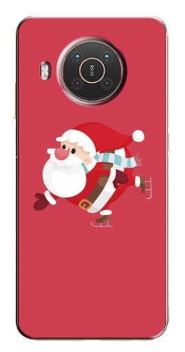 Силиконовый чехол с изображением "Дед Мороз на коньках" для Nokia X10