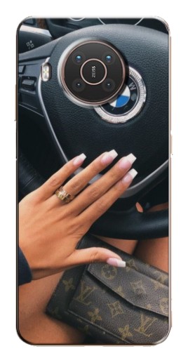 Чехол с картинкой "Девушка в БМВ" для Nokia X10