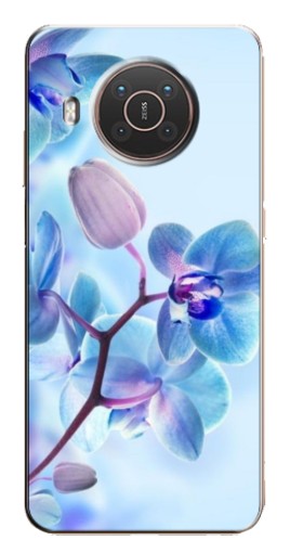Силиконовый чехол с изображением "Голубые орхидеи" для Nokia X10
