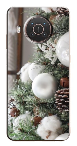 Чехол с картинкой "Игрушки на елке" для Nokia X10