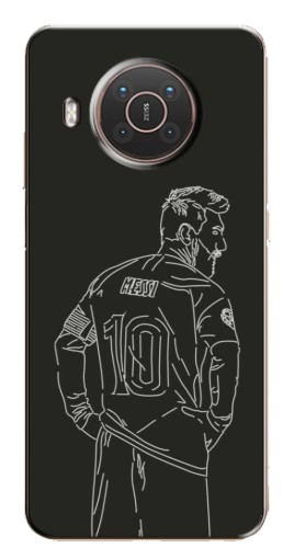 Силиконовый чехол с изображением "Контур Месси" для Nokia X10