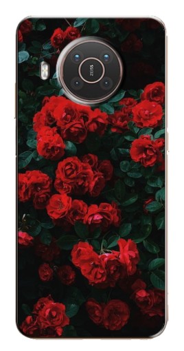Чехол с печатью "Красные розы" для Nokia X10