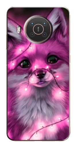 Чехол с печатью "Лисичка розовая" для Nokia X10
