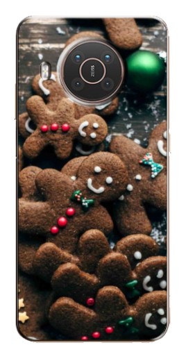 Чехол с картинкой "Новогодние человечки" для Nokia X10