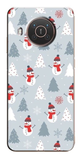 Силиконовый чехол с изображением "Новогодний фон" для Nokia X10