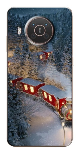 Силиконовый чехол с изображением "Новогодний поезд" для Nokia X10