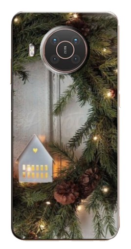 Чехол с принтом "Новогодний венок" для Nokia X10