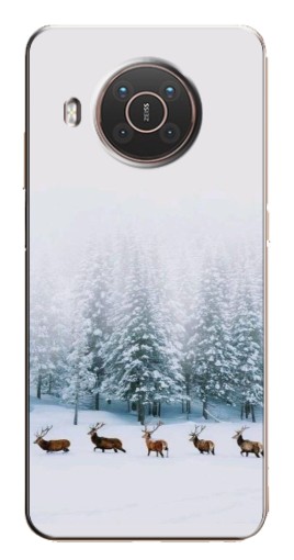 Силиконовый чехол с изображением "Олени в лесу" для Nokia X10
