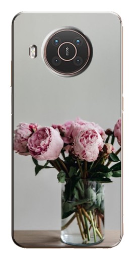Силиконовый чехол с изображением "Пионы в вазе" для Nokia X10