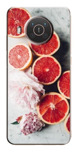 Чехол с картинкой "Половинки грейпфрутов" для Nokia X10